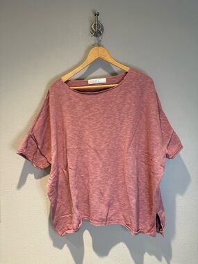 Free People Beach Plum Purple Slouchy Oversized Textured Knit Sweater Size XS